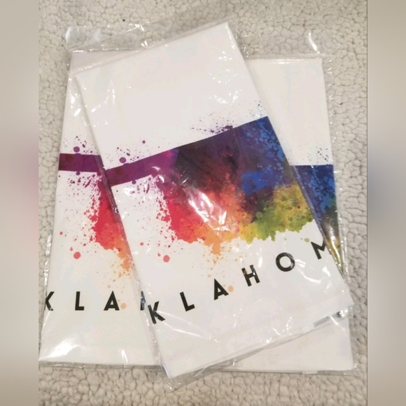 Set of 3 Oklahoma, State Abstract Watercolor (100% Cotton Tea Towel) - Picture 4 of 5